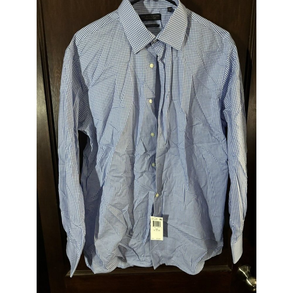 The Men's Store at Bloomingdale's Dress Shirt Men's 16 32-33 Light Blue L/S